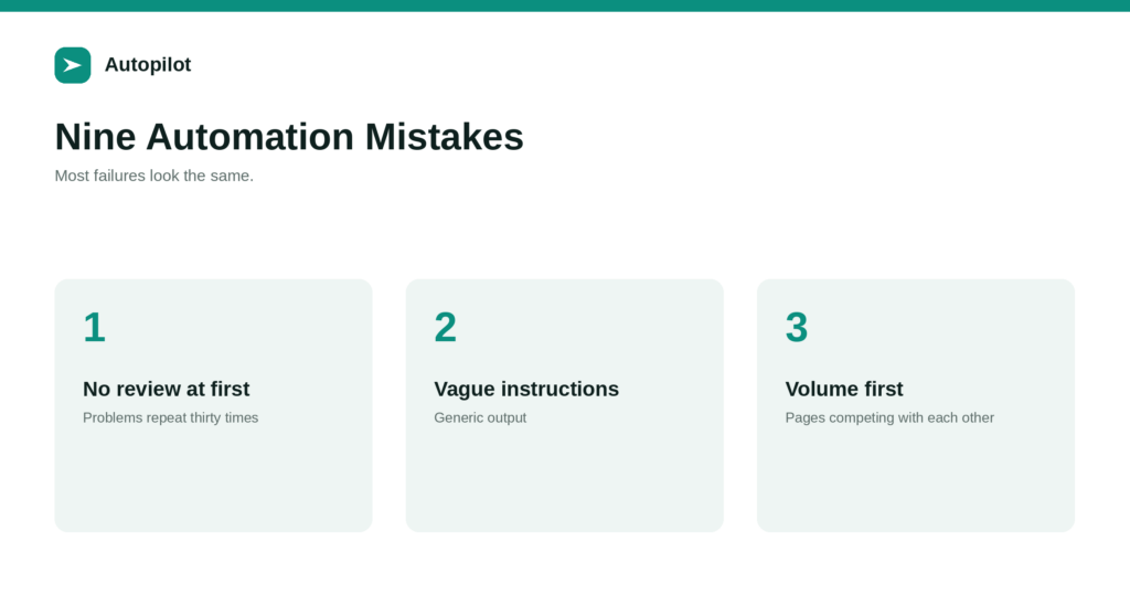 Nine Mistakes People Make When Automating a Blog