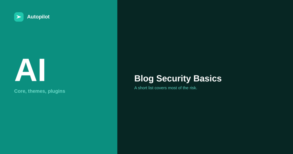 Security Basics for a Business Blog