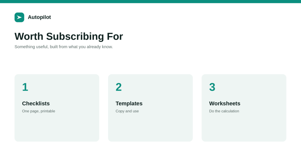 Templates, Checklists and Other Reasons to Subscribe