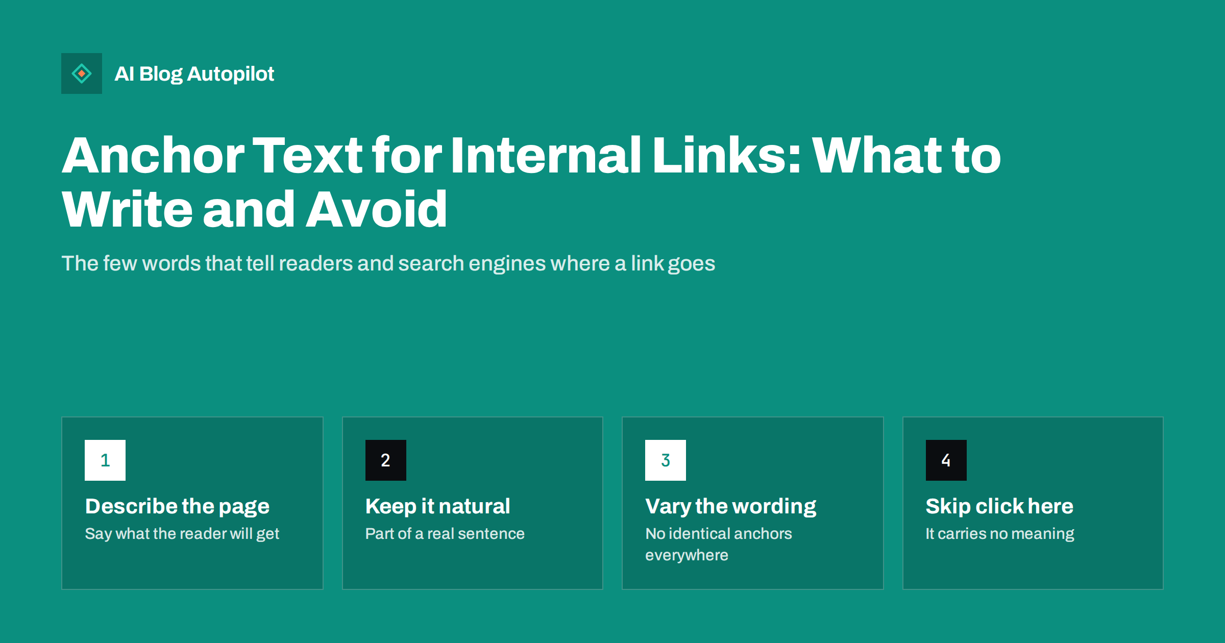 Anchor Text for Internal Links: What to Write and Avoid