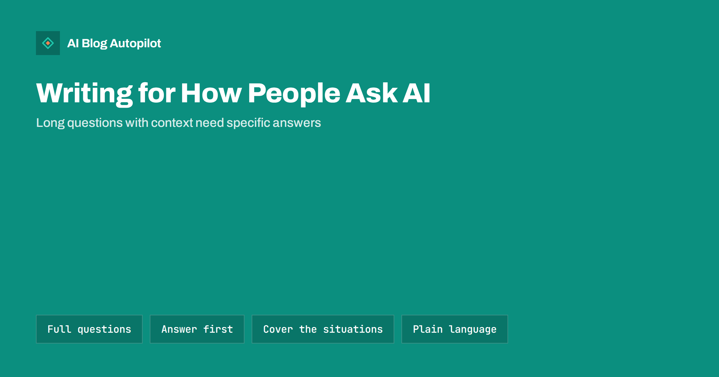 Conversational Queries: Writing for How People Ask AI