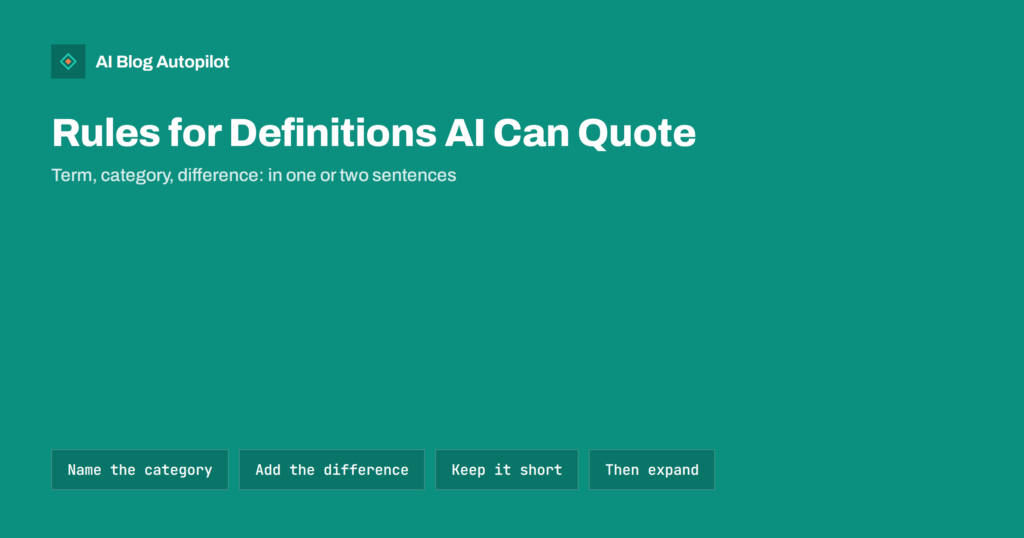 Writing Clear Definitions That AI Answers Can Quote