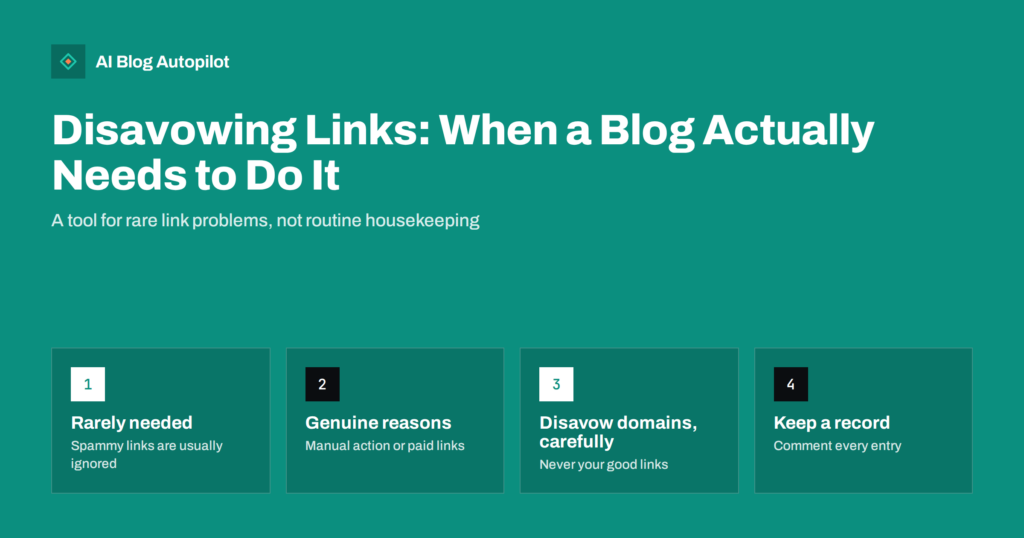 Disavowing Links: When a Blog Actually Needs to Do It