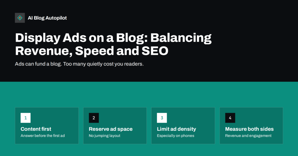 Display Ads on a Blog: Balancing Revenue, Speed and SEO