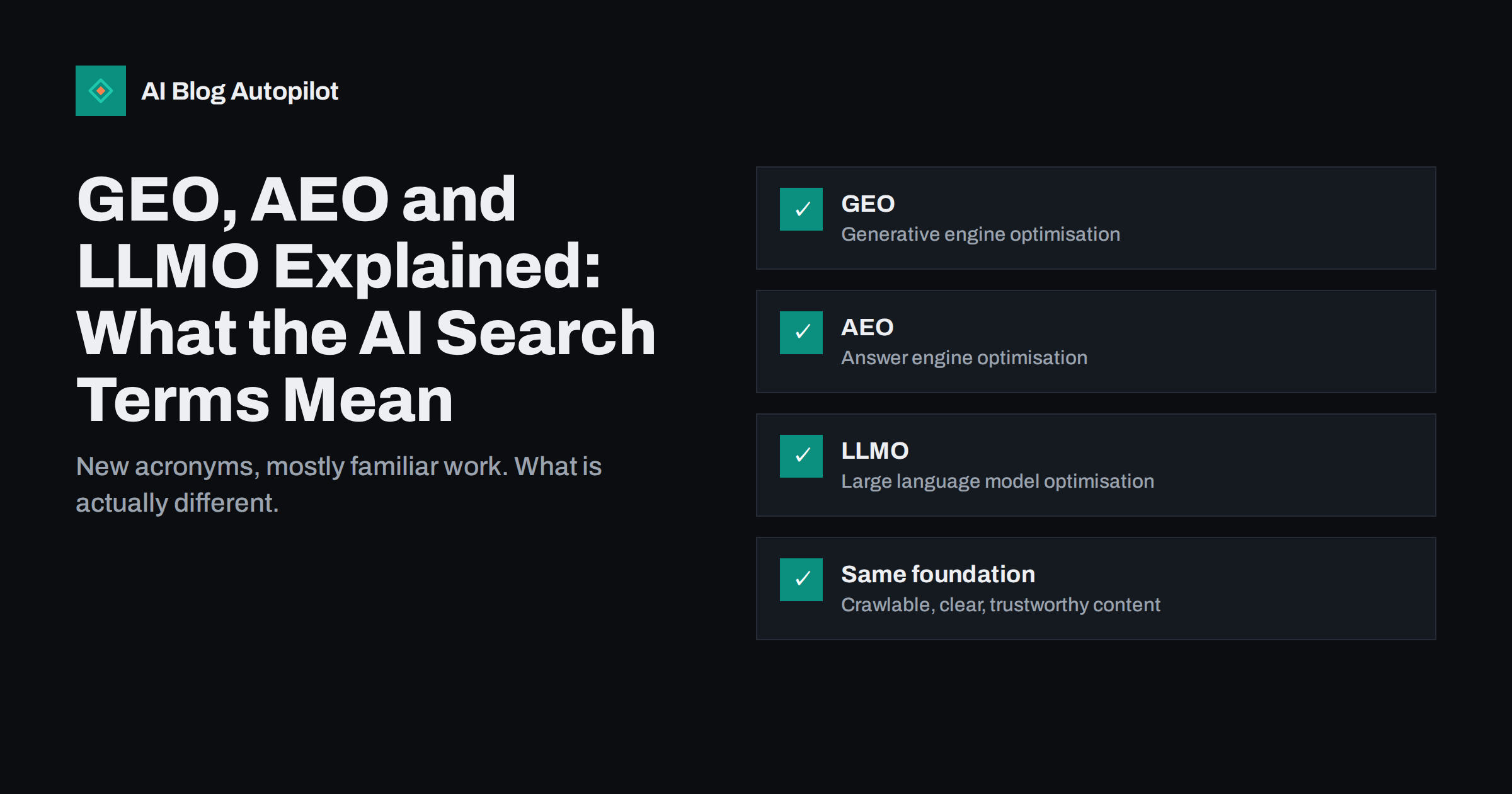 GEO, AEO and LLMO Explained: What the AI Search Terms Mean