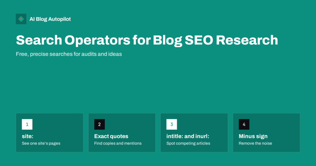 Google Search Operators for SEO Research on a Blog
