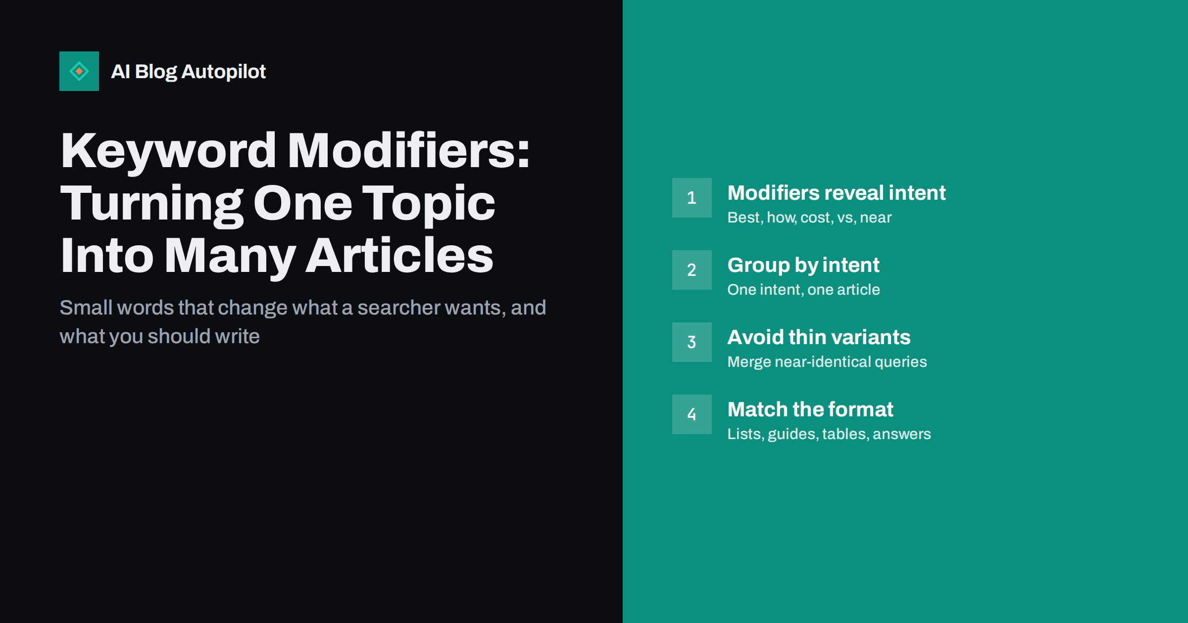 Keyword Modifiers: Turning One Topic Into Many Articles