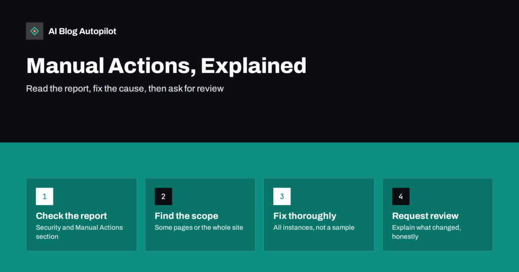Manual Actions in Search Console: What They Mean for a Blog