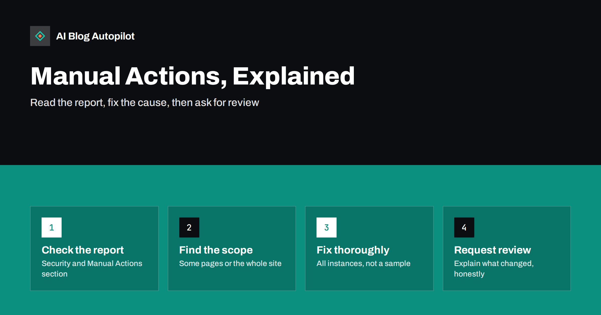 Manual Actions in Search Console: What They Mean for a Blog
