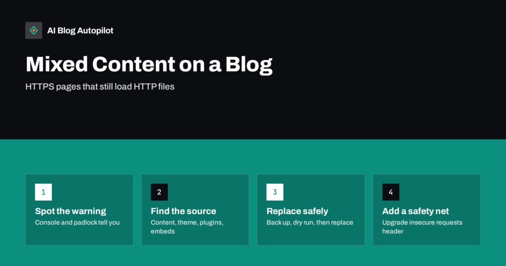 Mixed Content Warnings on a Blog: Finding and Fixing Them