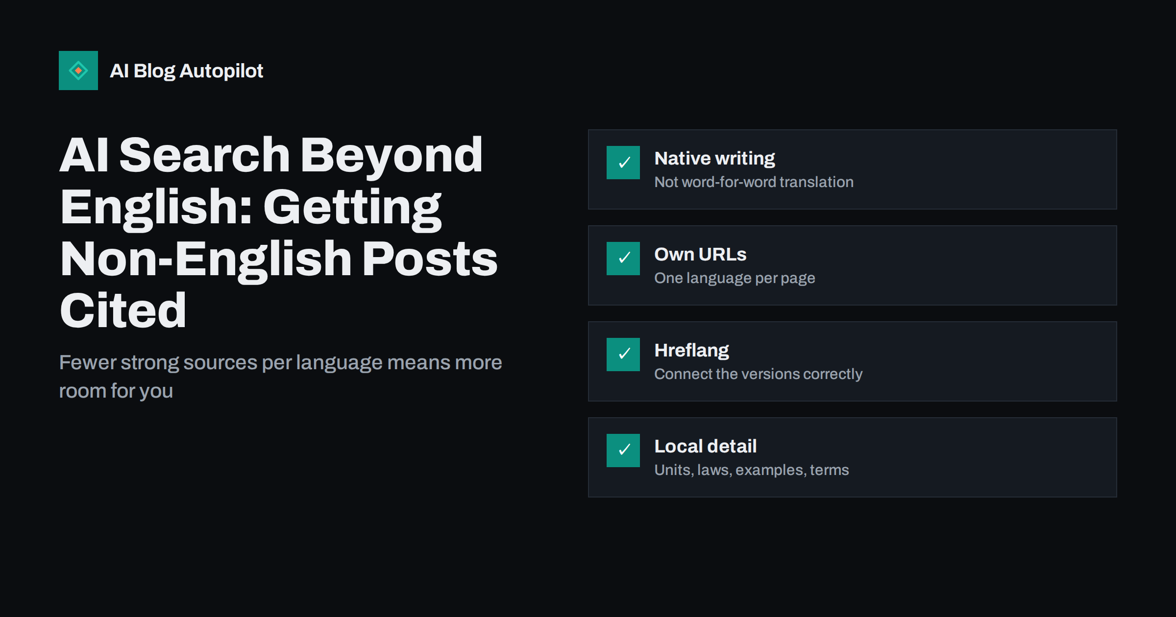AI Search Beyond English: Getting Non-English Posts Cited