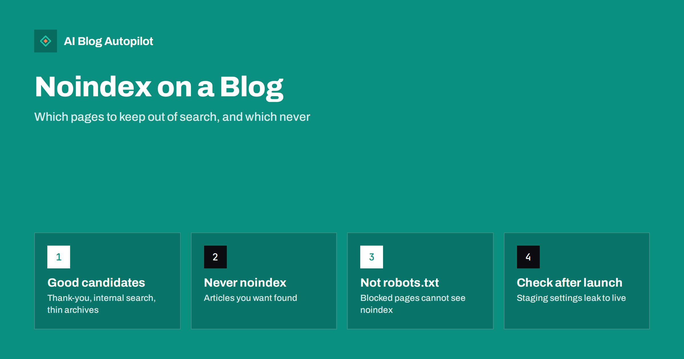 Noindex on a Blog: Which Pages to Keep Out of Search