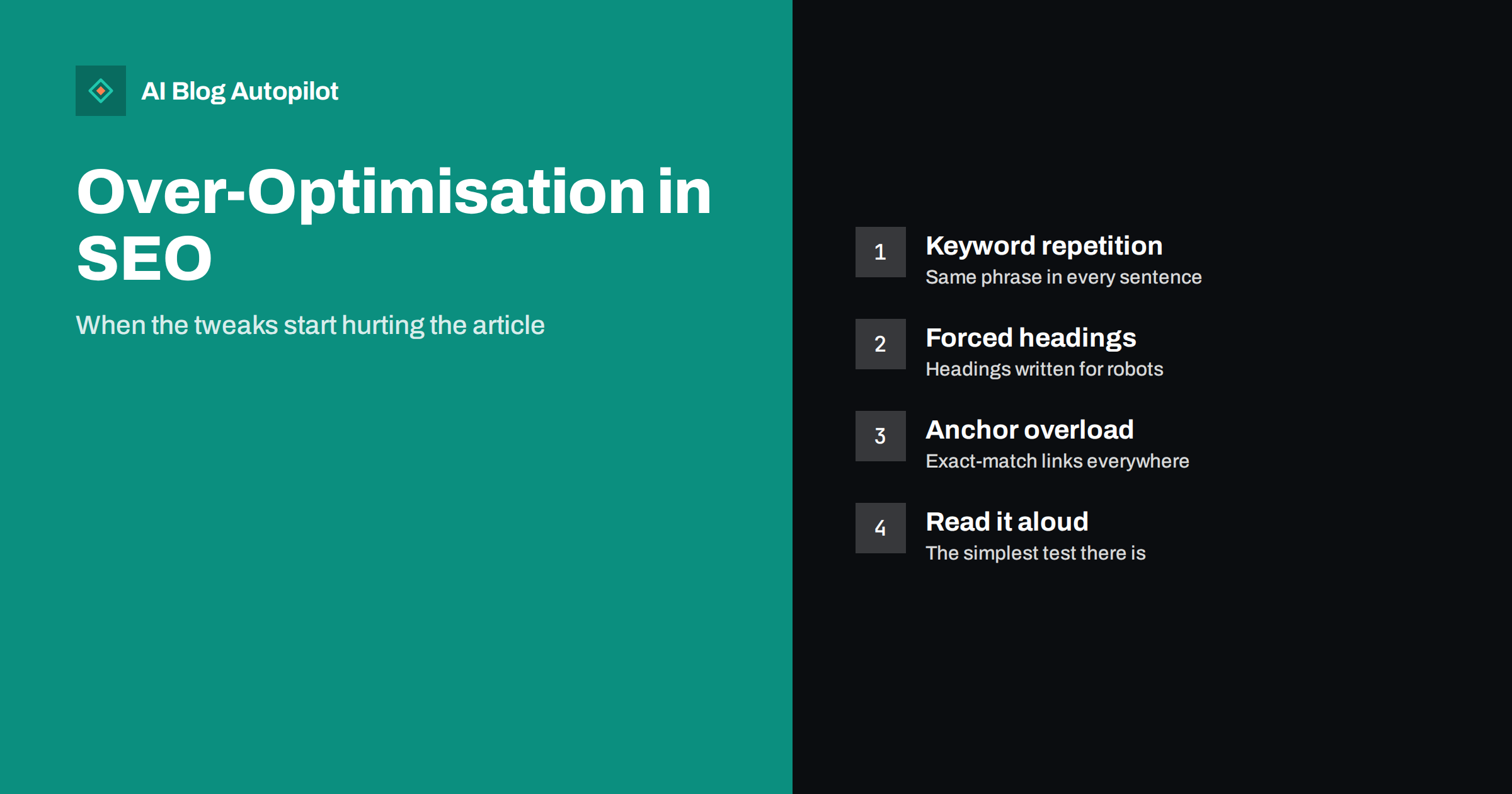 Over-Optimisation: When SEO Tweaks Make an Article Worse