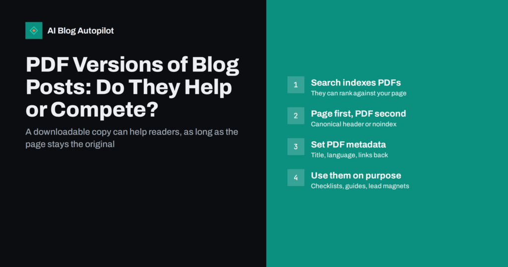 PDF Versions of Blog Posts: Do They Help or Compete?