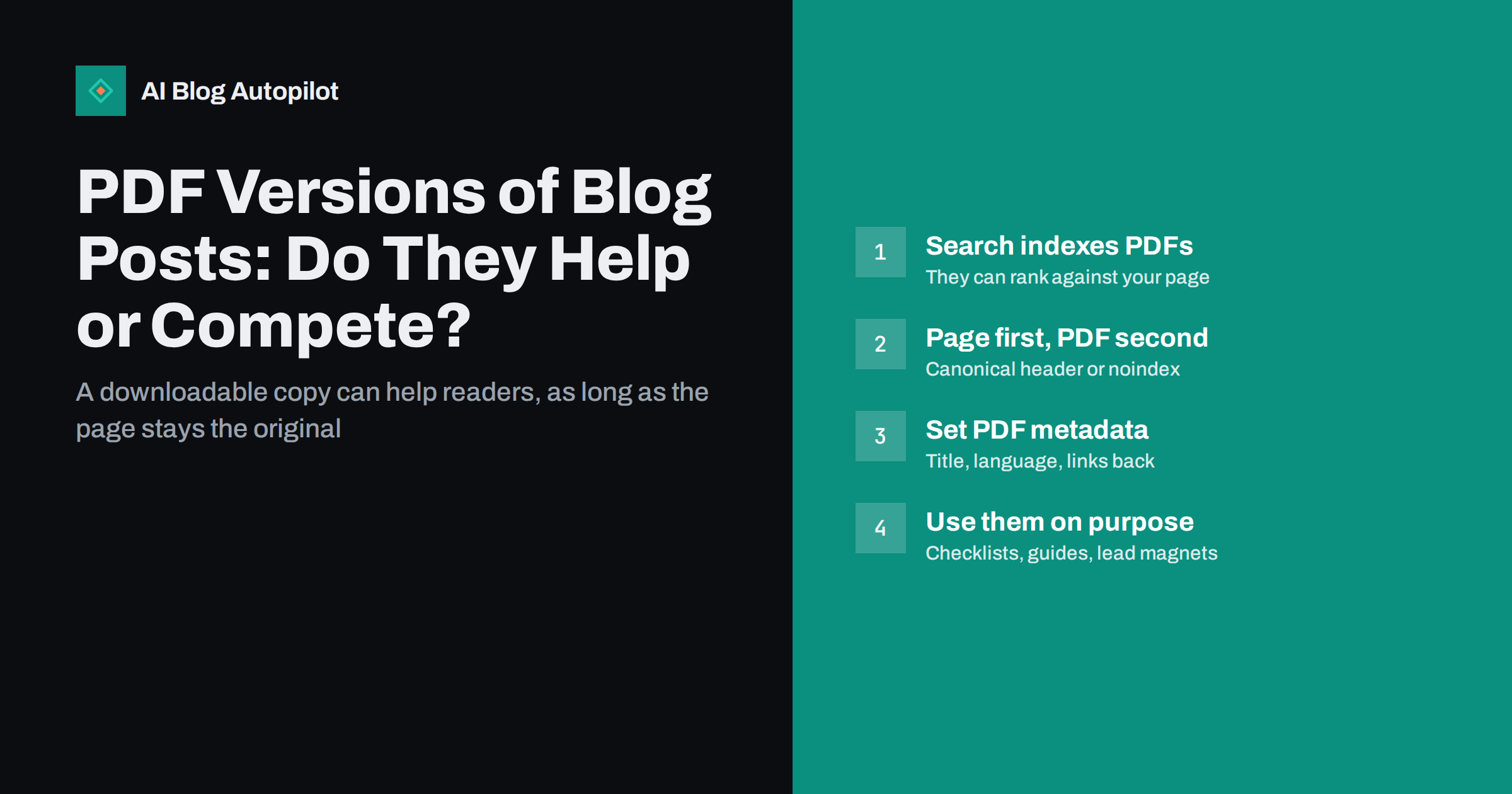 PDF Versions of Blog Posts: Do They Help or Compete?
