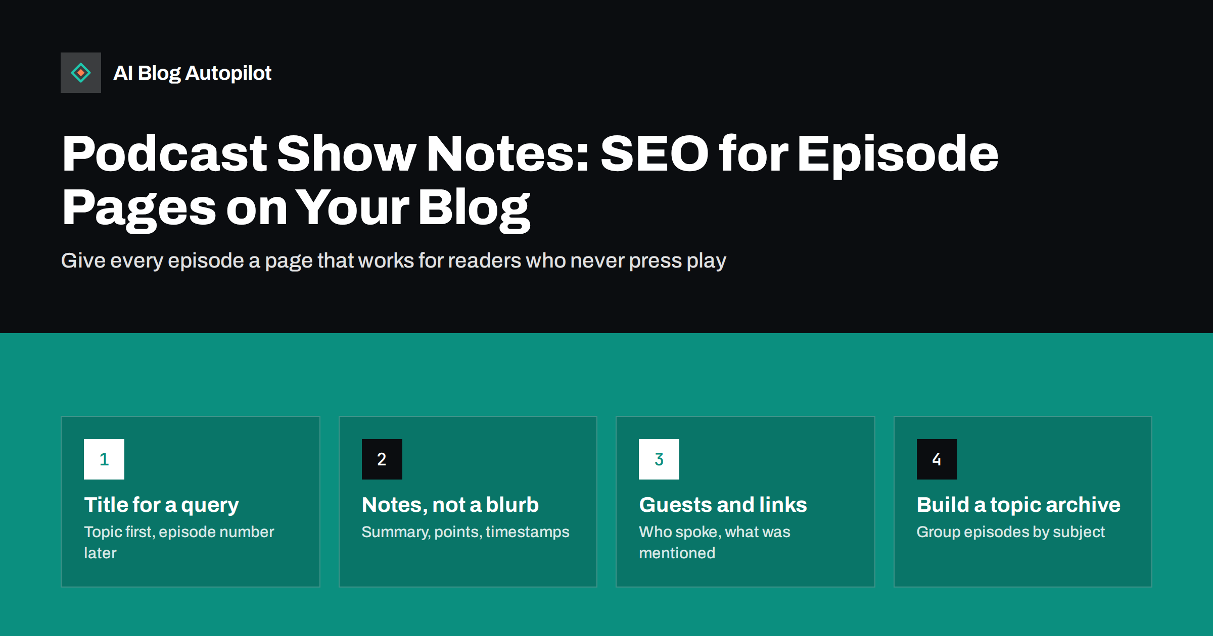 Podcast Show Notes: SEO for Episode Pages on Your Blog