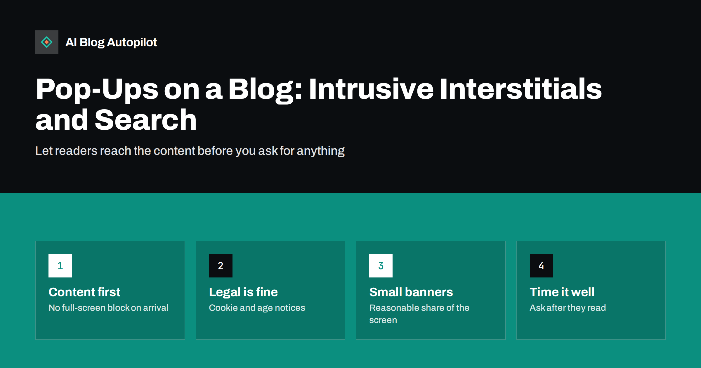 Pop-Ups on a Blog: Intrusive Interstitials and Search
