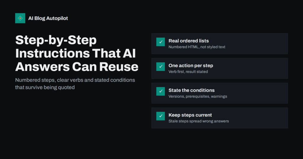 Step-by-Step Instructions That AI Answers Can Reuse