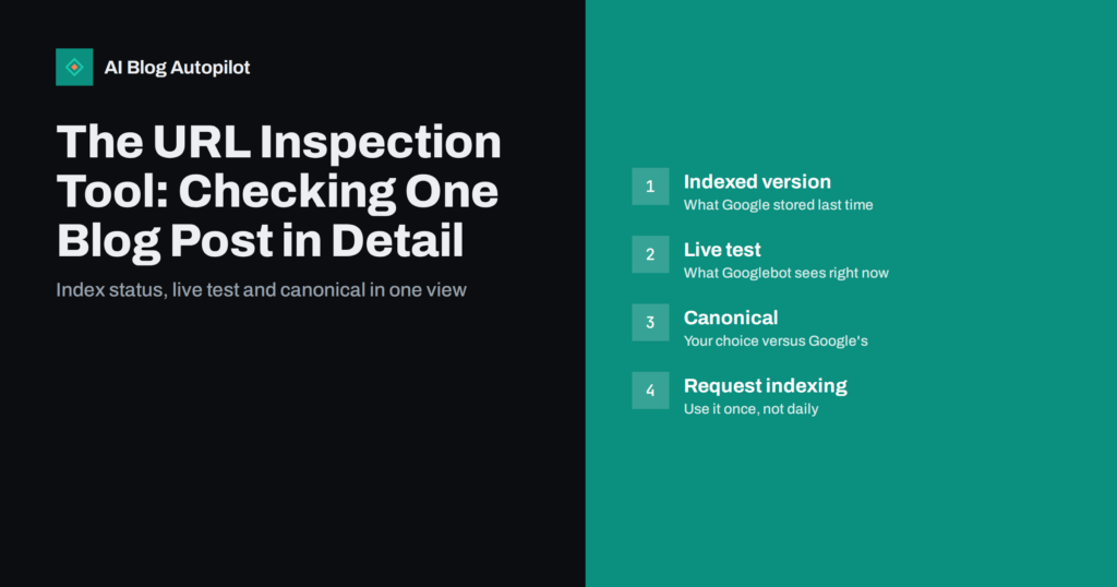 The URL Inspection Tool: Checking One Blog Post in Detail
