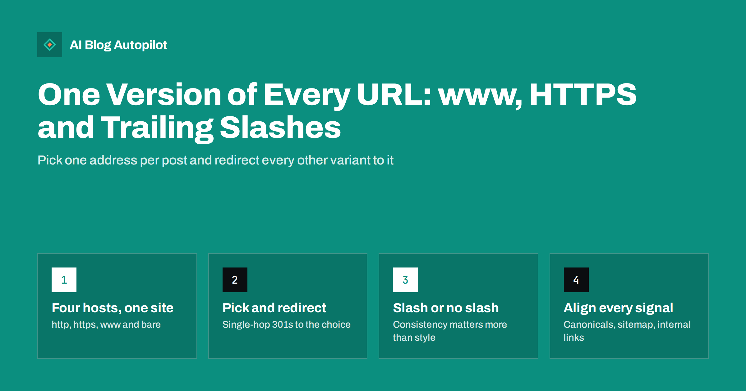 One Version of Every URL: www, HTTPS and Trailing Slashes