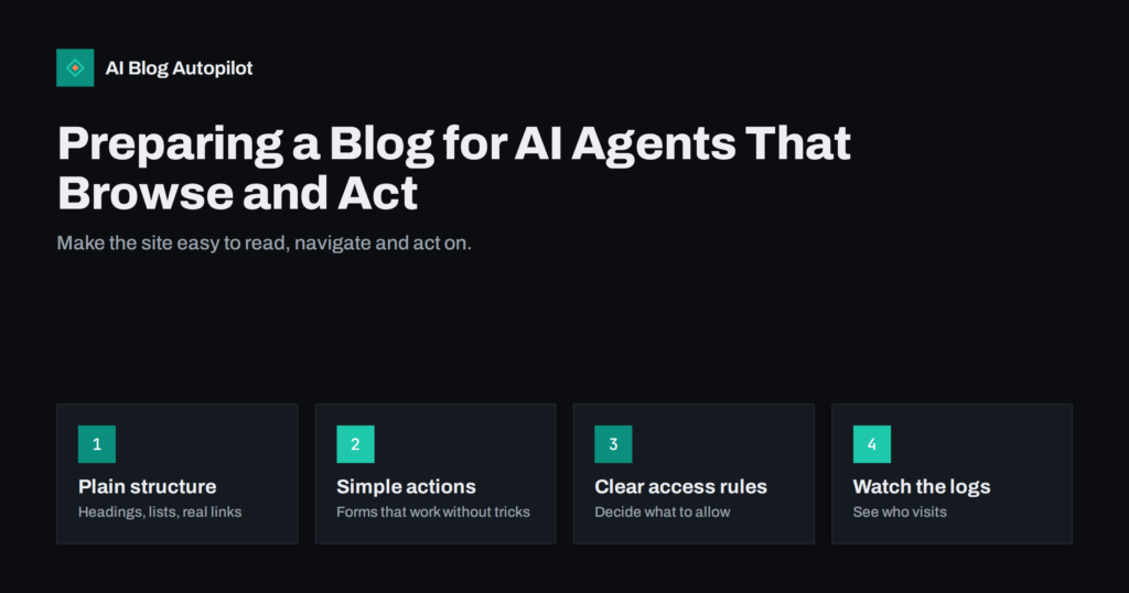 Preparing a Blog for AI Agents That Browse and Act