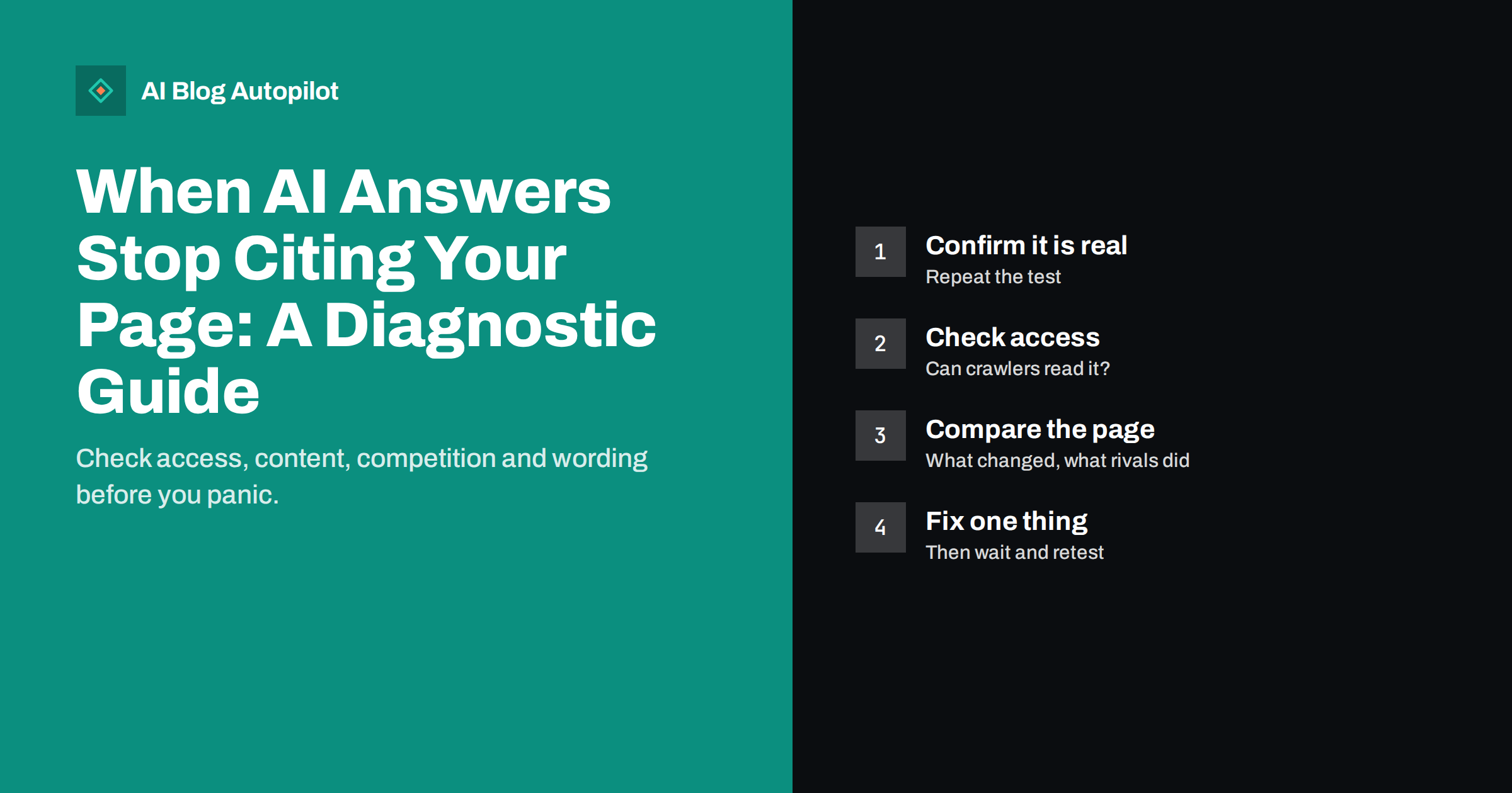 When AI Answers Stop Citing Your Page: A Diagnostic Guide