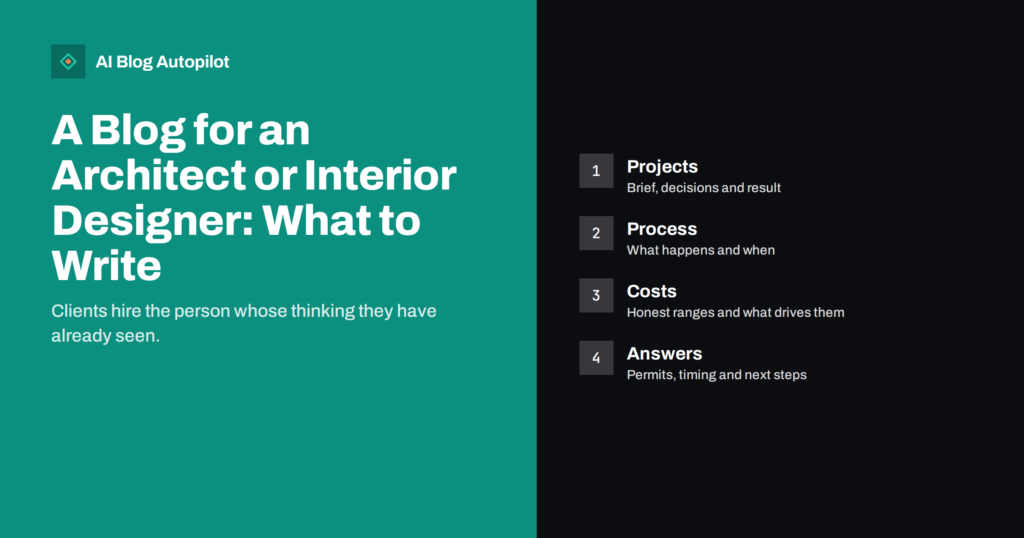 A Blog for an Architect or Interior Designer: What to Write