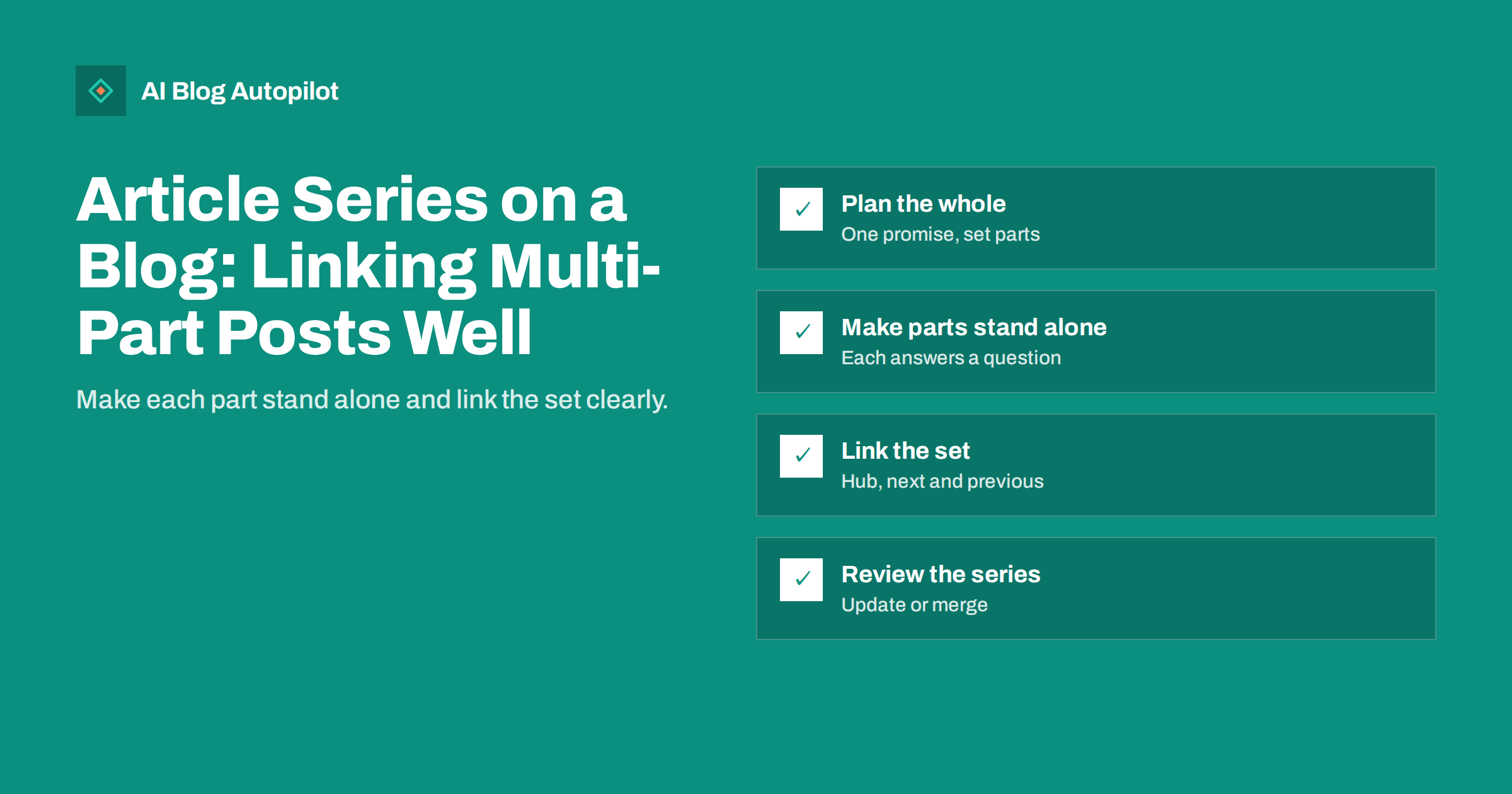 Article Series on a Blog: Linking Multi-Part Posts Well
