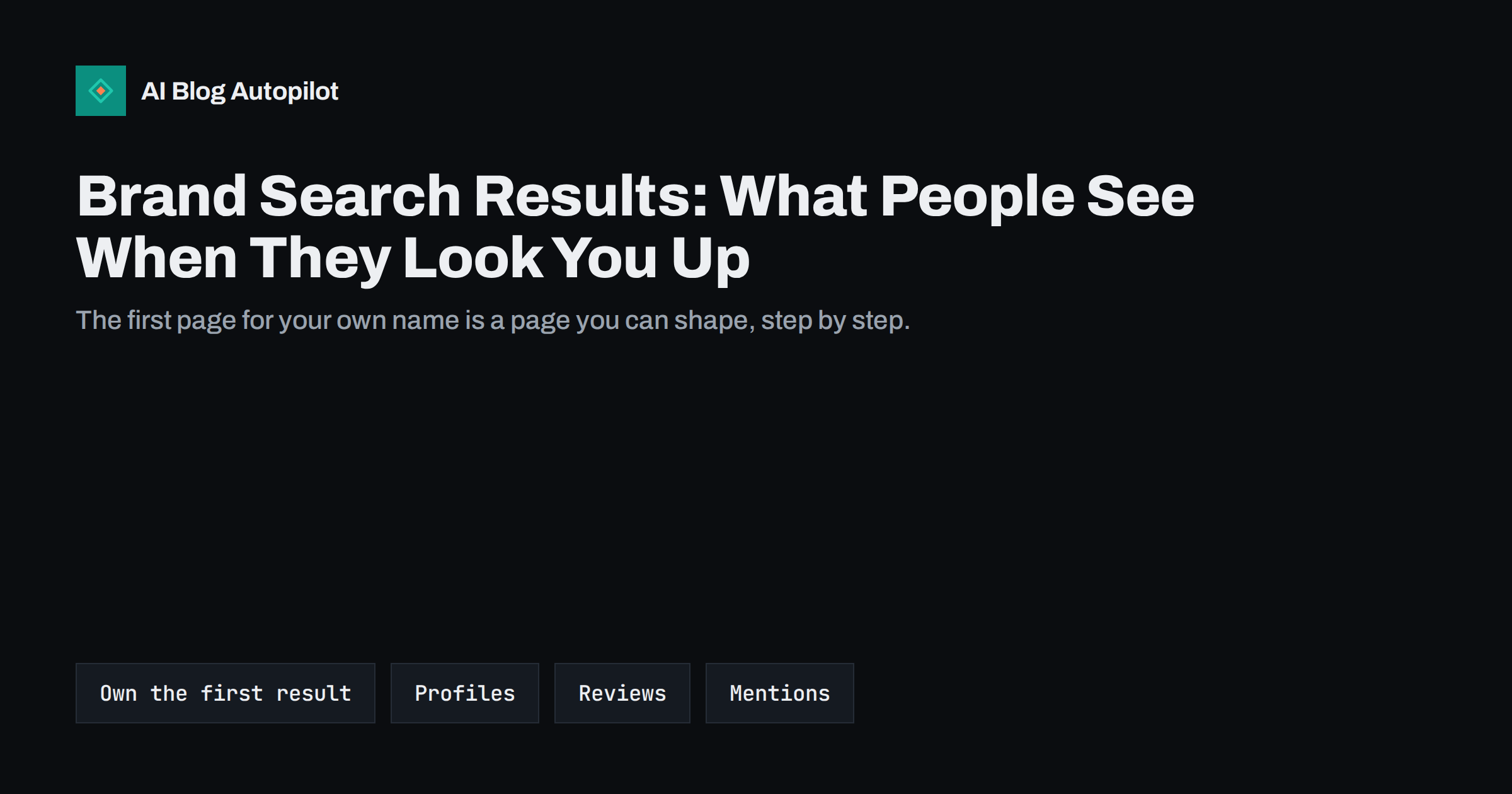 Brand Search Results: What People See When They Look You Up