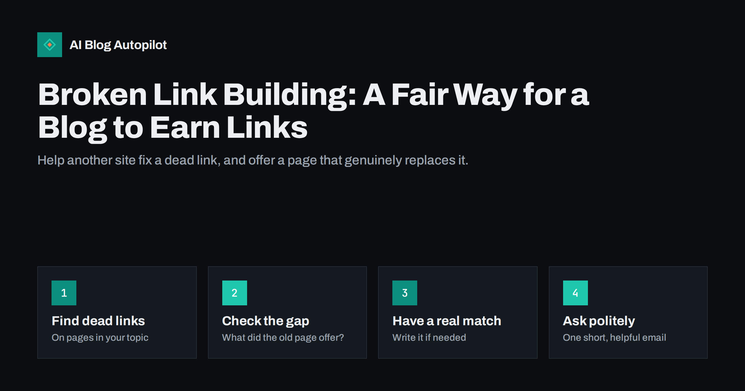 Broken Link Building: A Fair Way for a Blog to Earn Links