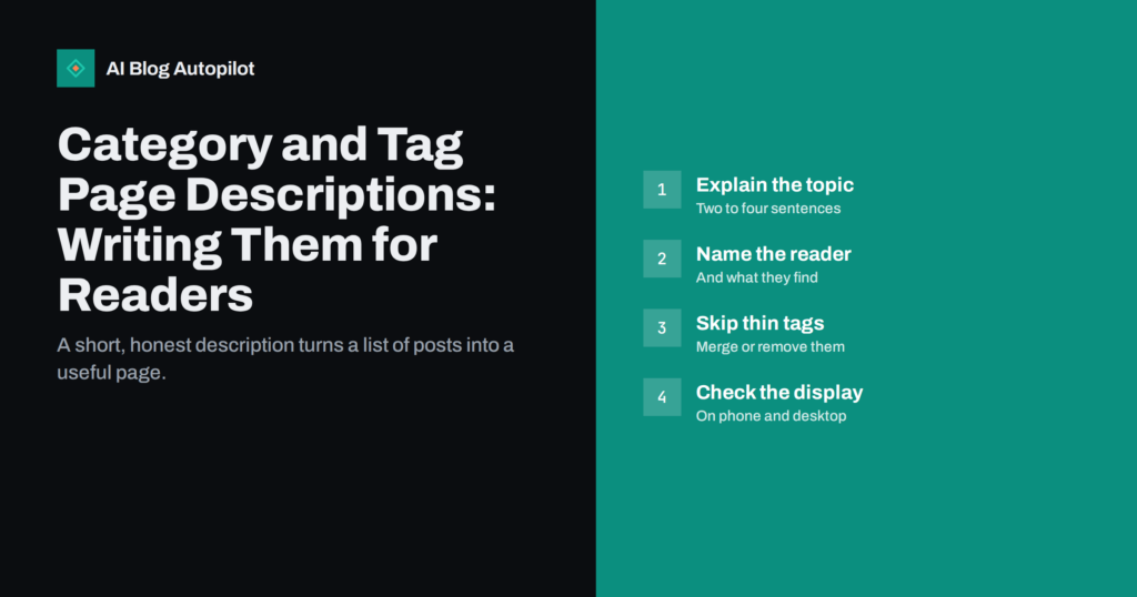 Category and Tag Page Descriptions: Writing Them for Readers