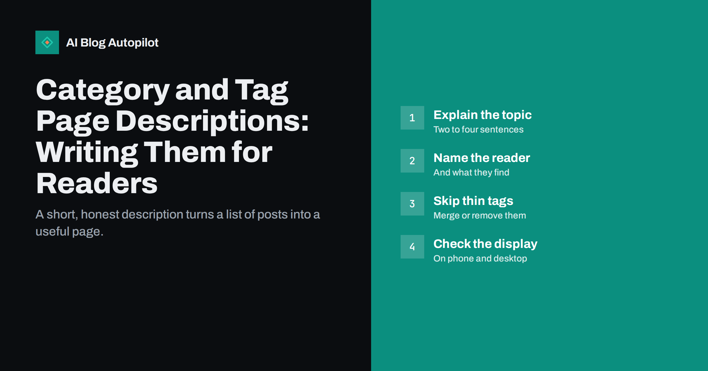 Category and Tag Page Descriptions: Writing Them for Readers