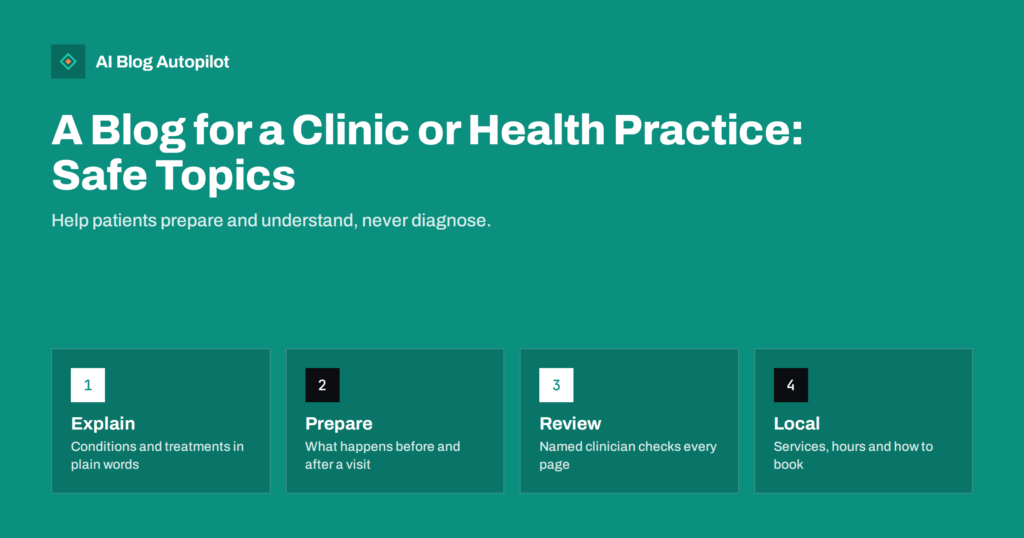 A Blog for a Clinic or Health Practice: Safe Topics
