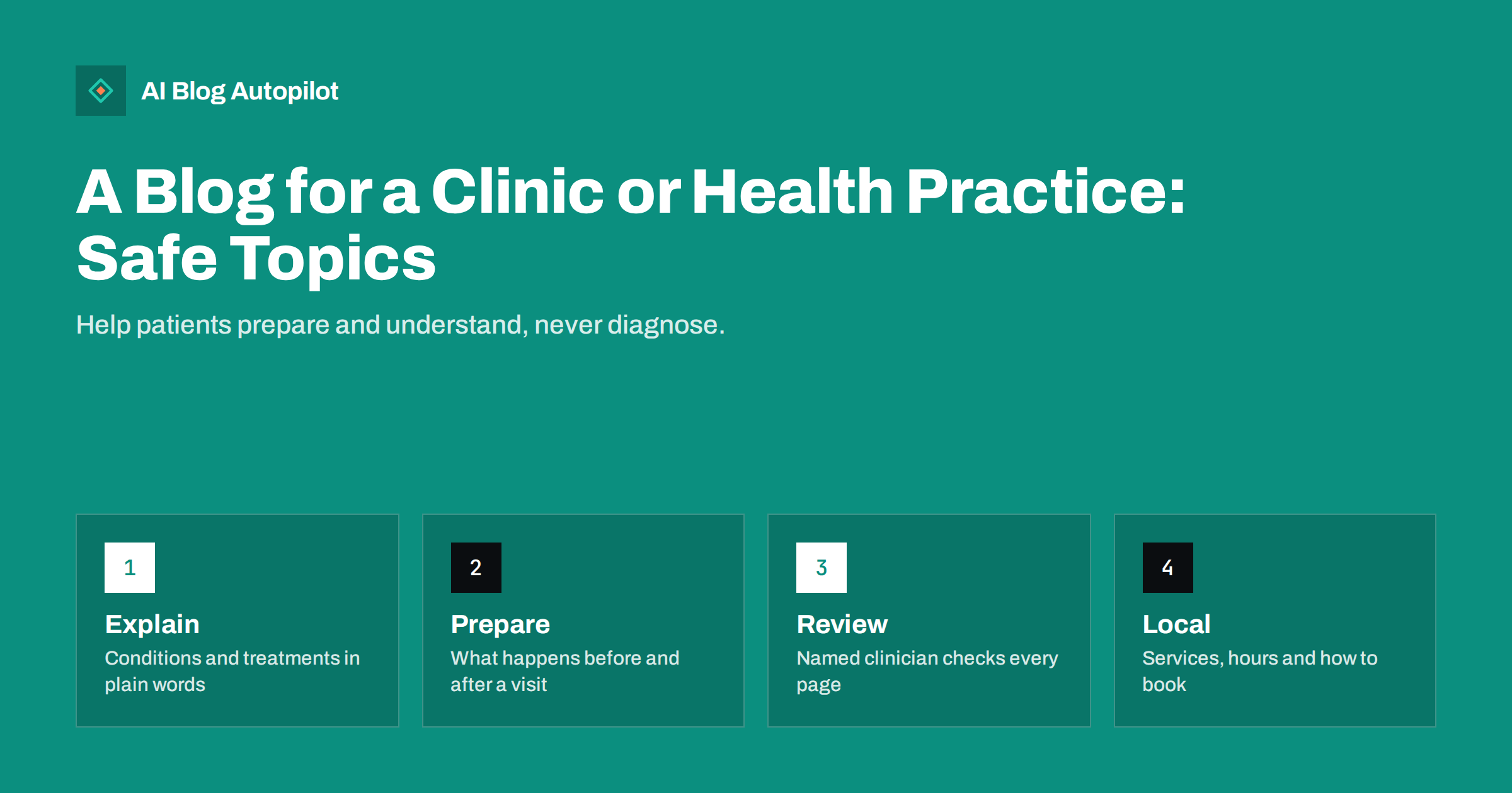 A Blog for a Clinic or Health Practice: Safe Topics