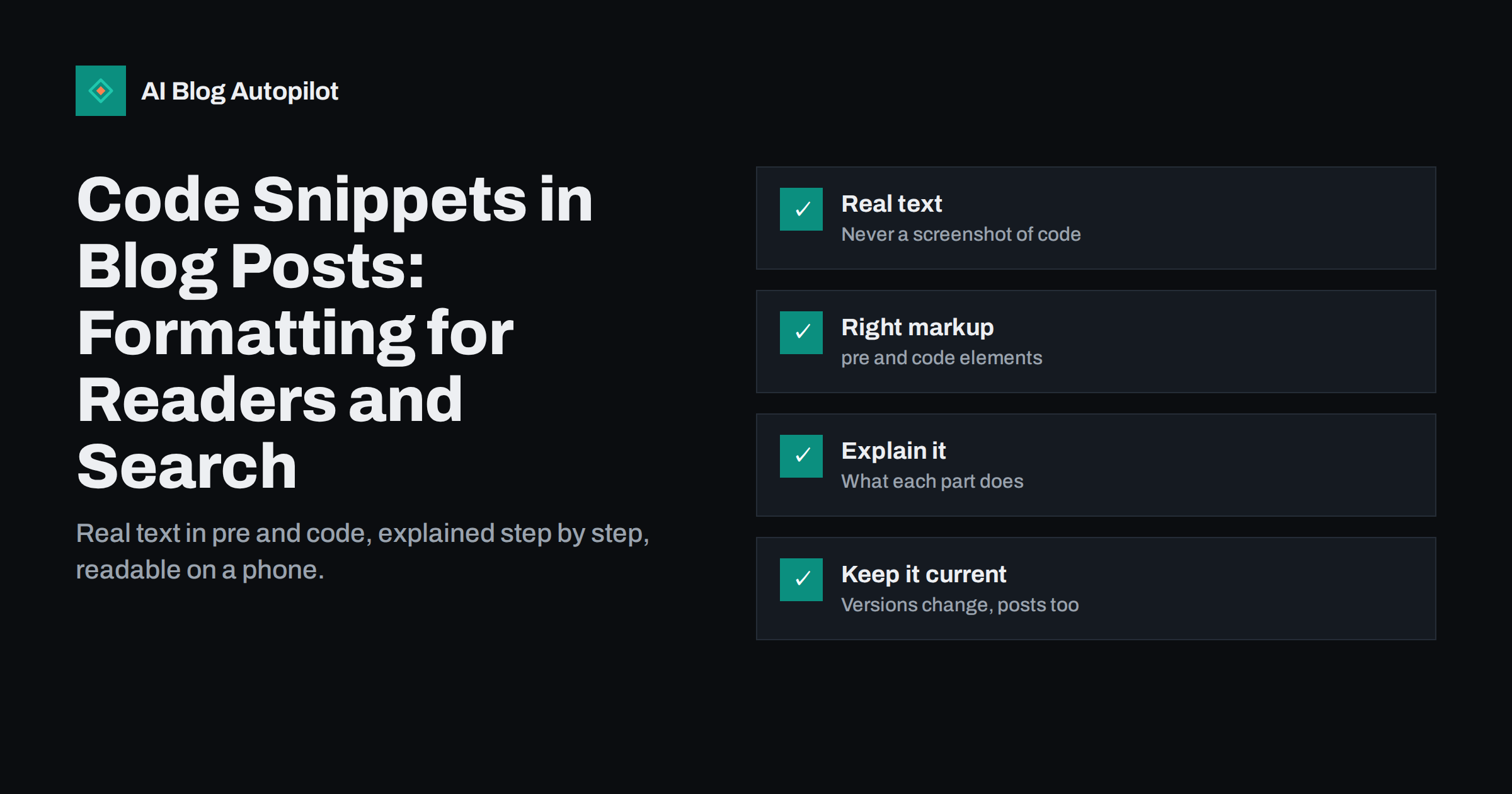 Code Snippets in Blog Posts: Formatting for Readers and Search