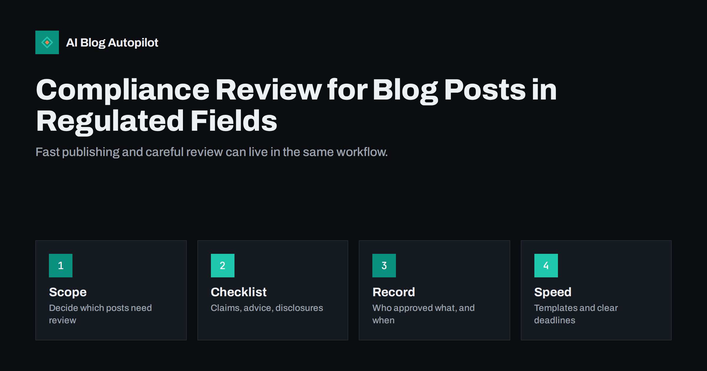Compliance Review for Blog Posts in Regulated Fields