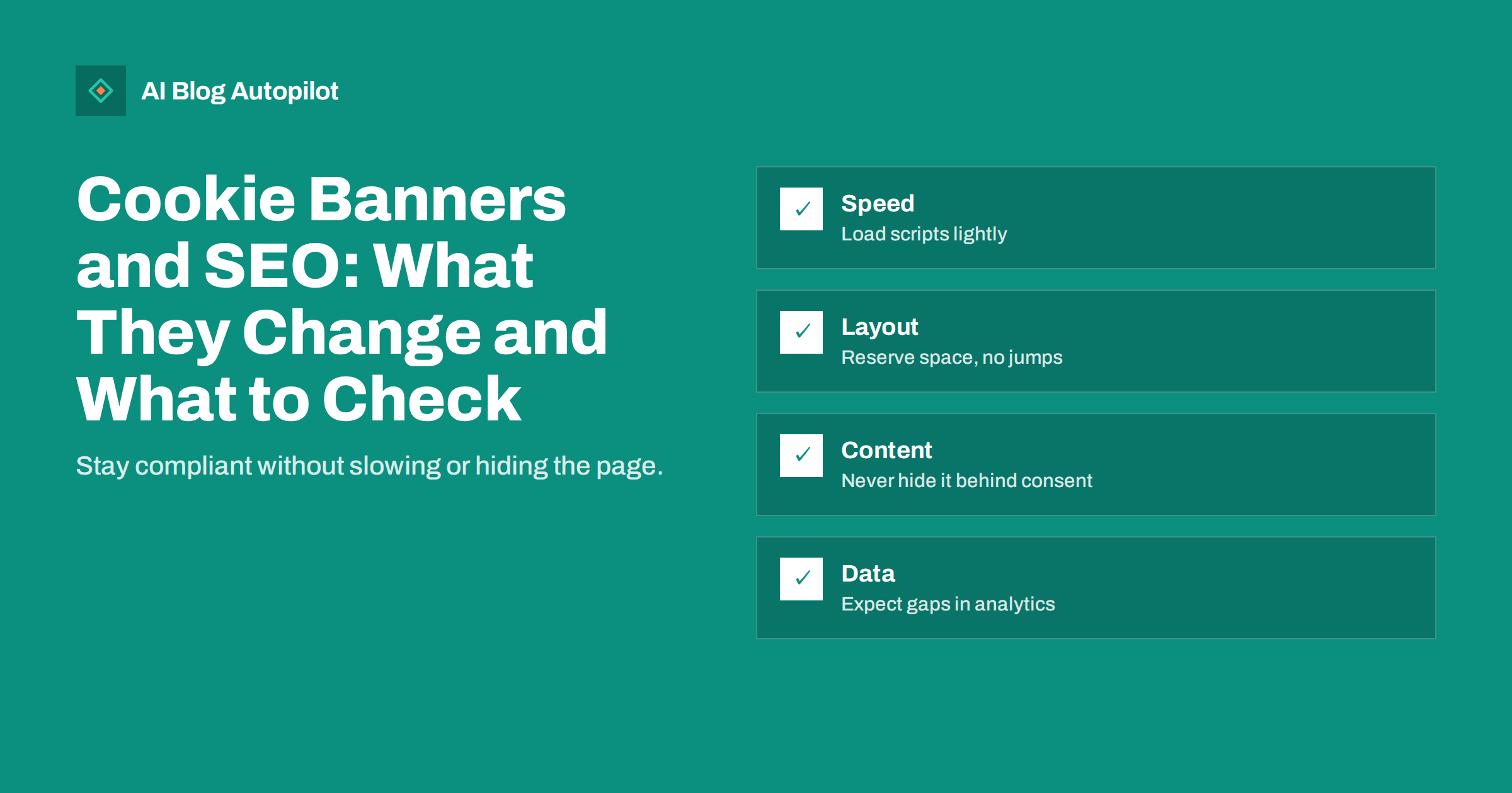 Cookie Banners and SEO: What They Change and What to Check