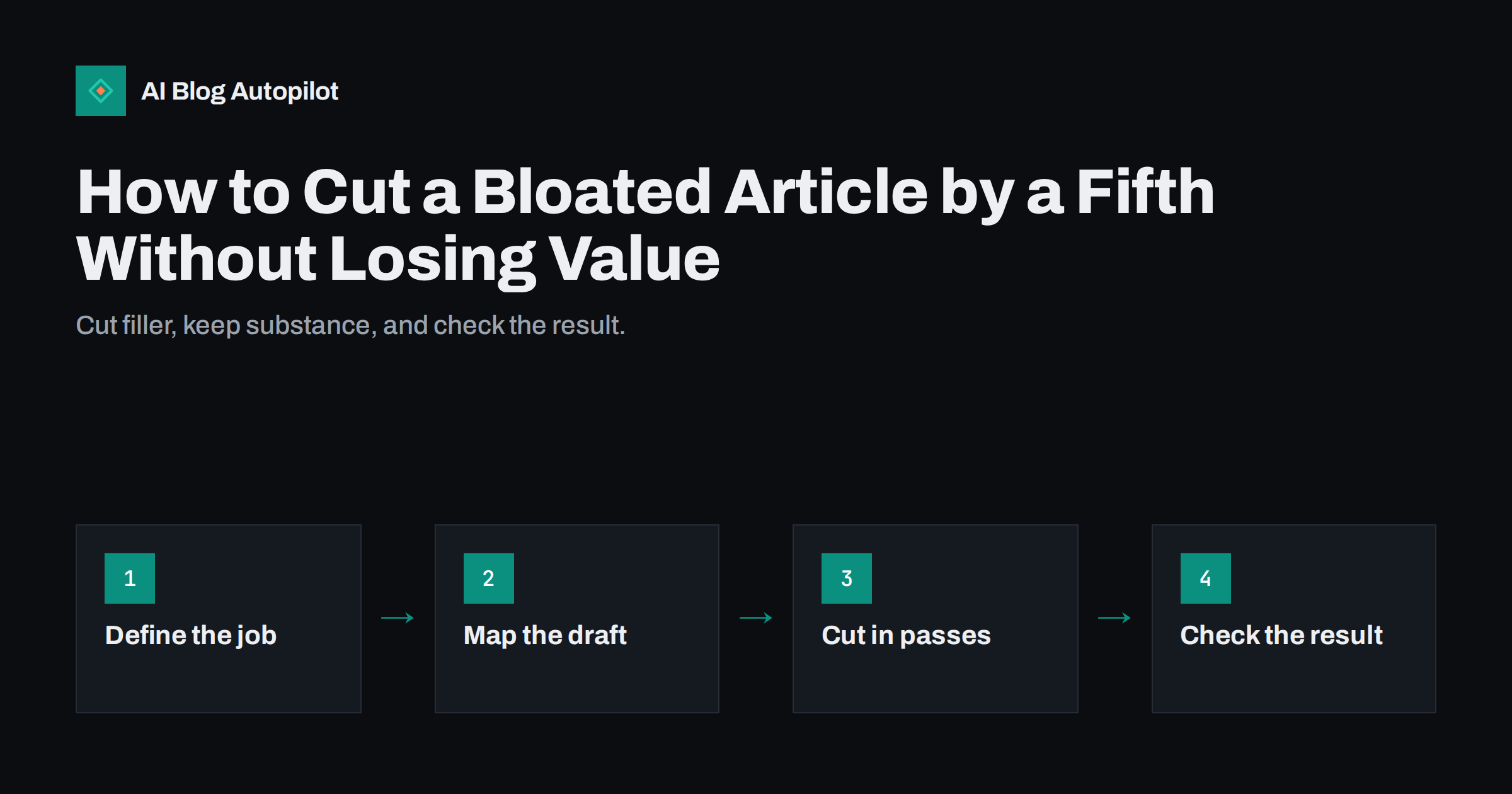 How to Cut a Bloated Article by a Fifth Without Losing Value