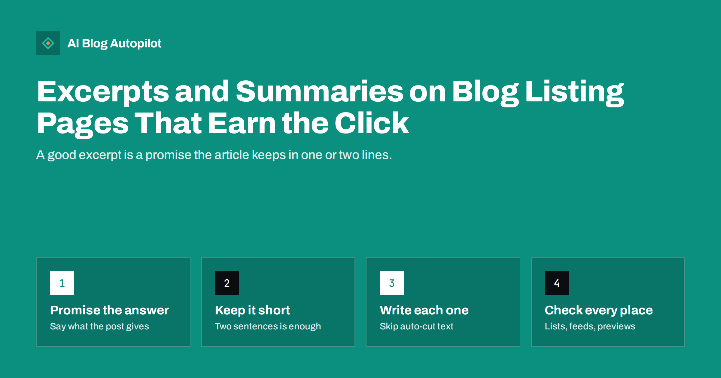 Excerpts and Summaries on Blog Listing Pages That Earn the Click