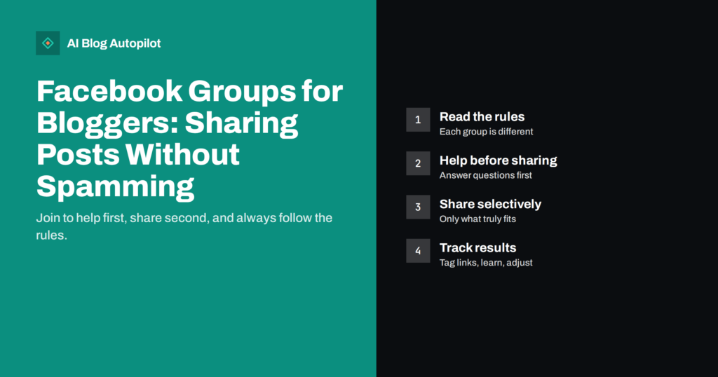 Facebook Groups for Bloggers: Sharing Posts Without Spamming