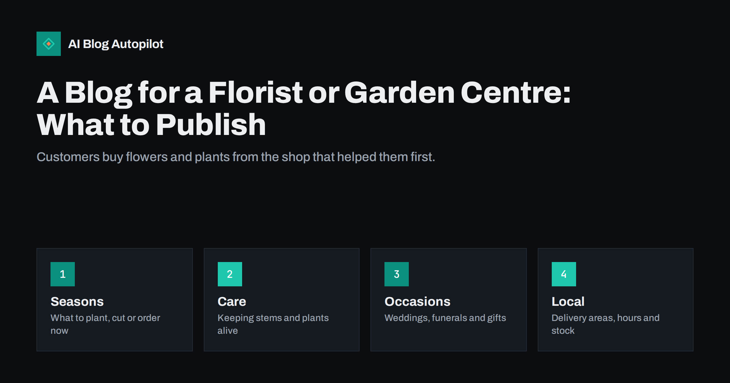 A Blog for a Florist or Garden Centre: What to Publish