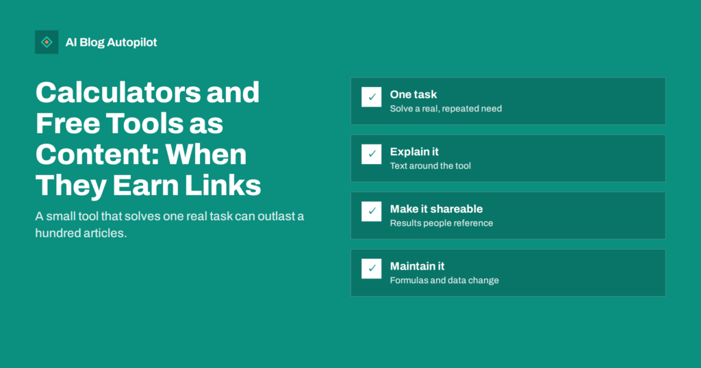Calculators and Free Tools as Content: When They Earn Links