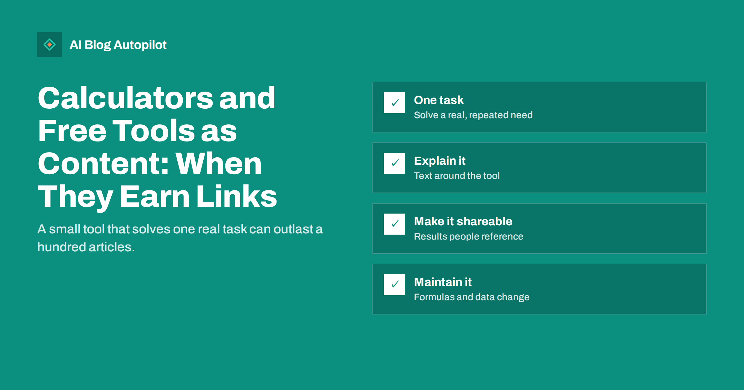 Calculators and Free Tools as Content: When They Earn Links