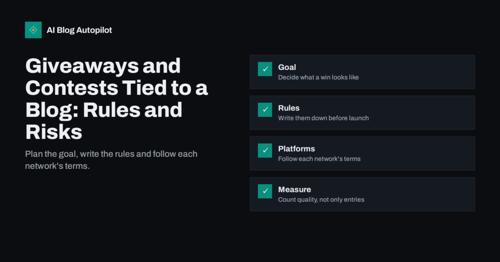 Giveaways and Contests Tied to a Blog: Rules and Risks