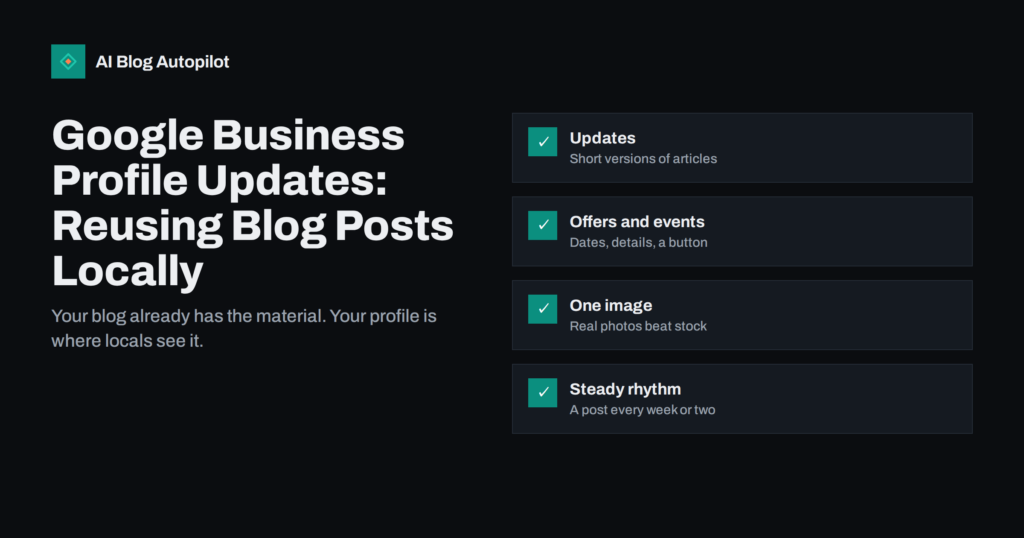 Google Business Profile Updates: Reusing Blog Posts Locally
