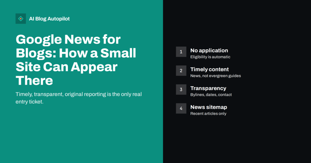 Google News for Blogs: How a Small Site Can Appear There