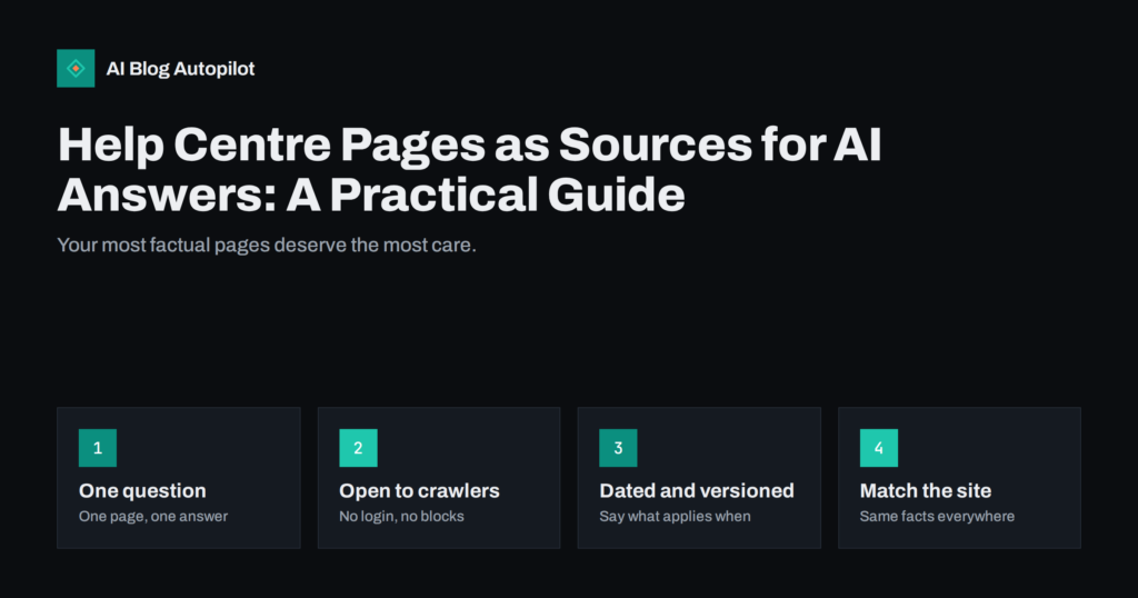 Help Centre Pages as Sources for AI Answers: A Practical Guide