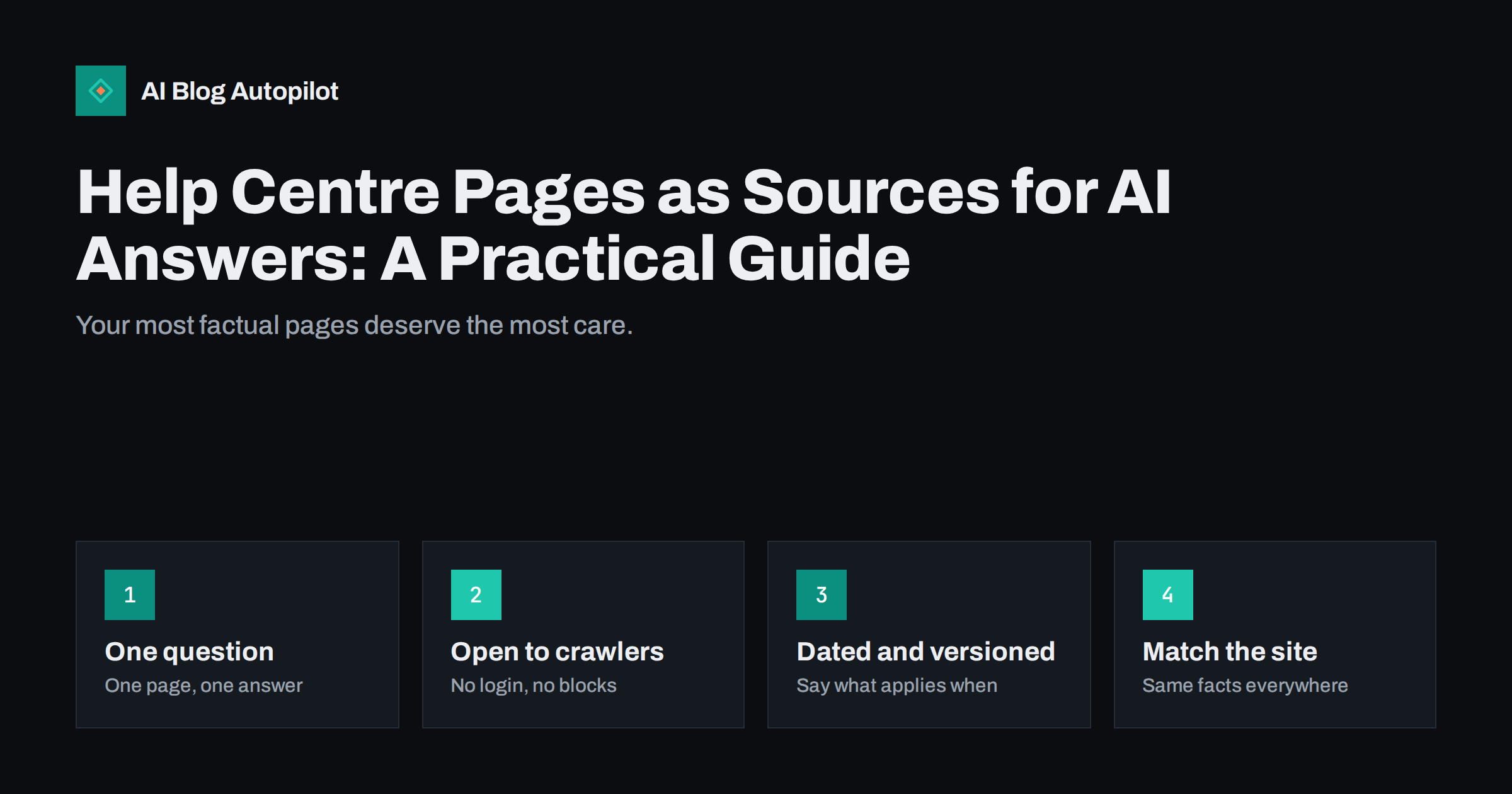Help Centre Pages as Sources for AI Answers: A Practical Guide