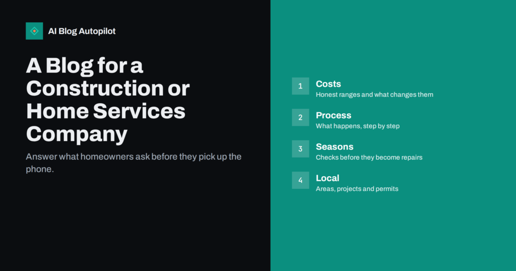 A Blog for a Construction or Home Services Company