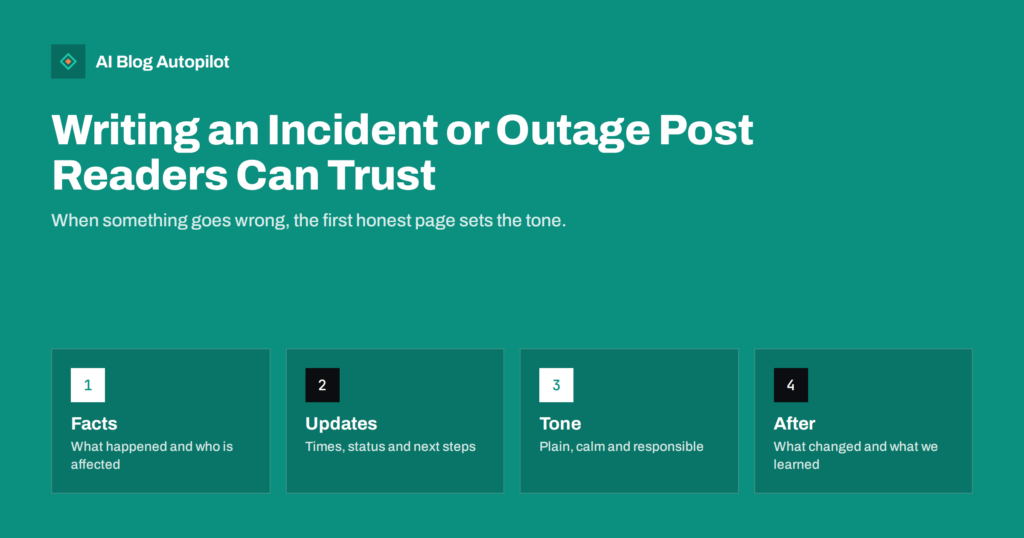 Writing an Incident or Outage Post Readers Can Trust